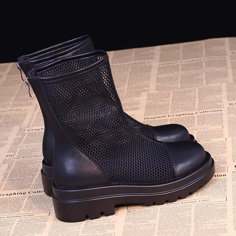 Martens‑style breathable mesh platform ankle boots, lightweight, sizes EU 35–40