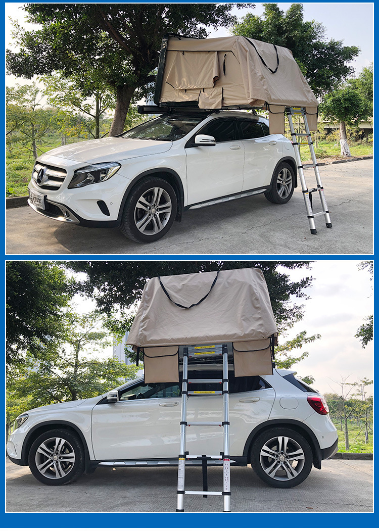Outdoor wild fishing camping Oxford cloth waterproof tent SUV roof side door hard top tent factory custom