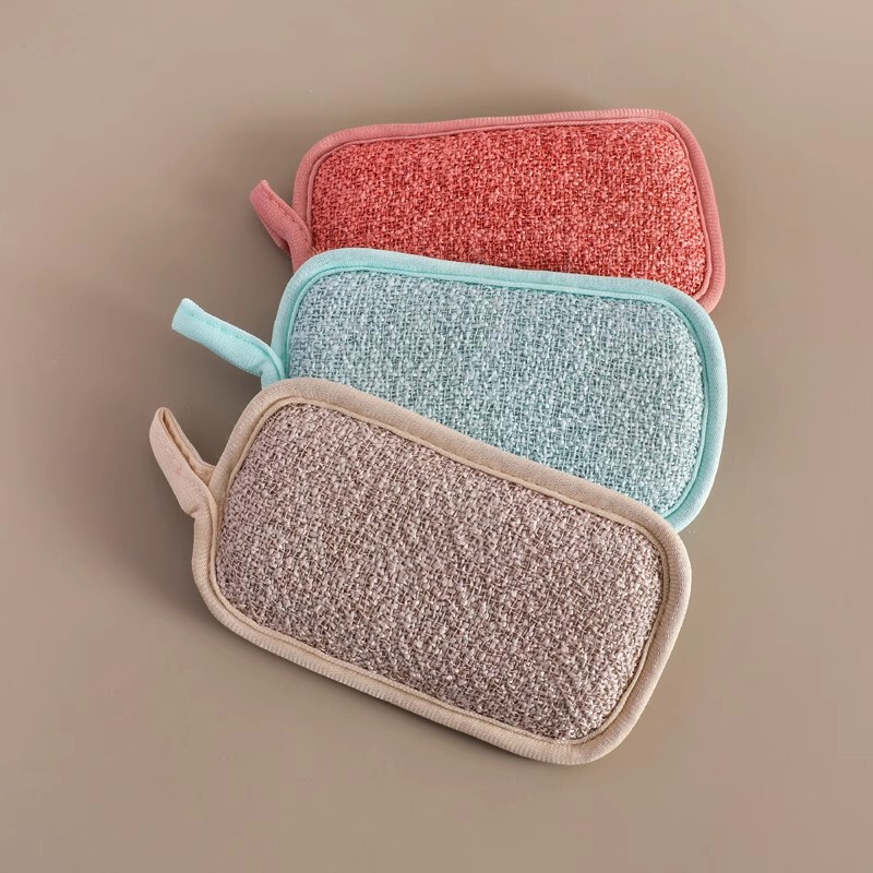 Double-Sided Bamboo Fiber Dishwashing Sponge, Magic Scrubber for Washing Dishes and Pots, Restaurant Kitchen Cleaning Supplies, Scouring Pad, Magic Wipe Double-Sided Bamboo Fiber Dishwashing Sponge, Magic Scrubber for Washing Dishes and Pots, Restaurant Kitchen Cleaning Supplies, Scouring Pad, Magic Wipe