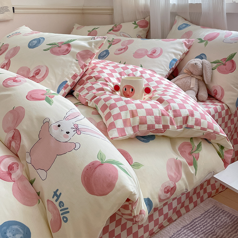 Cubierta de edredón de algodón de dibujos animados para estudiantes de una sola pieza de algodón puro 150x200x230 cubierta de edredón dormitorio individual 1.5 pieza de cuatro piezas