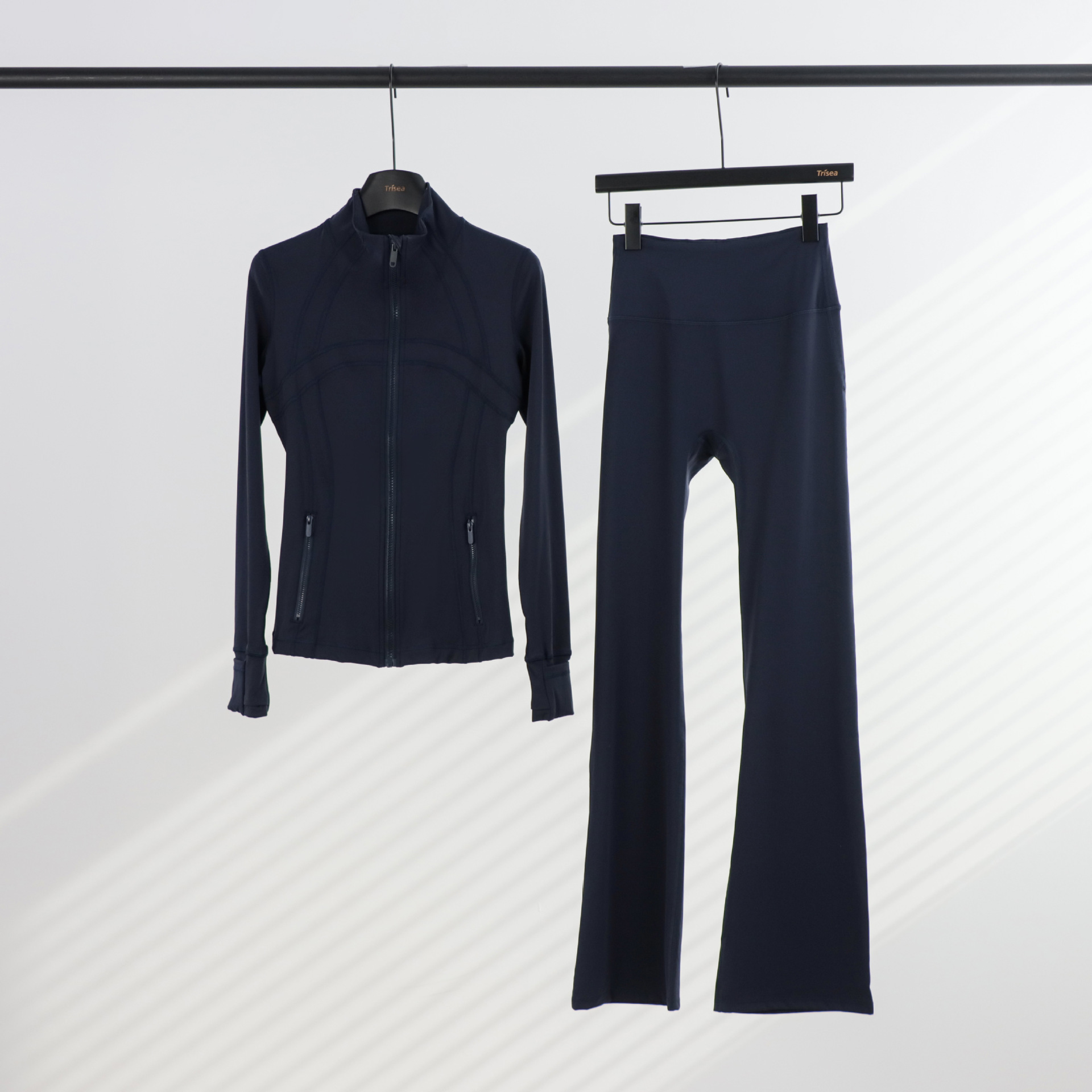 LULU chaqueta de cuello de喇叭 con cremallera, chaqueta de cuerpo, chaqueta de yoga elástica, mujer