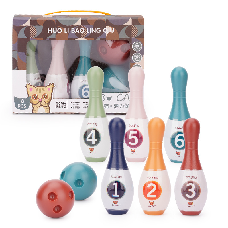 Bolos DE LOS NIÑOS juguetes plástico kindergarten ocio deportes entretenimiento 15cm juego bolos