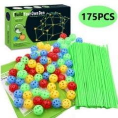 亞馬遜兒童DIY插珠帳篷遊戲屋 帳篷城堡插珠拼插積木跨境玩具