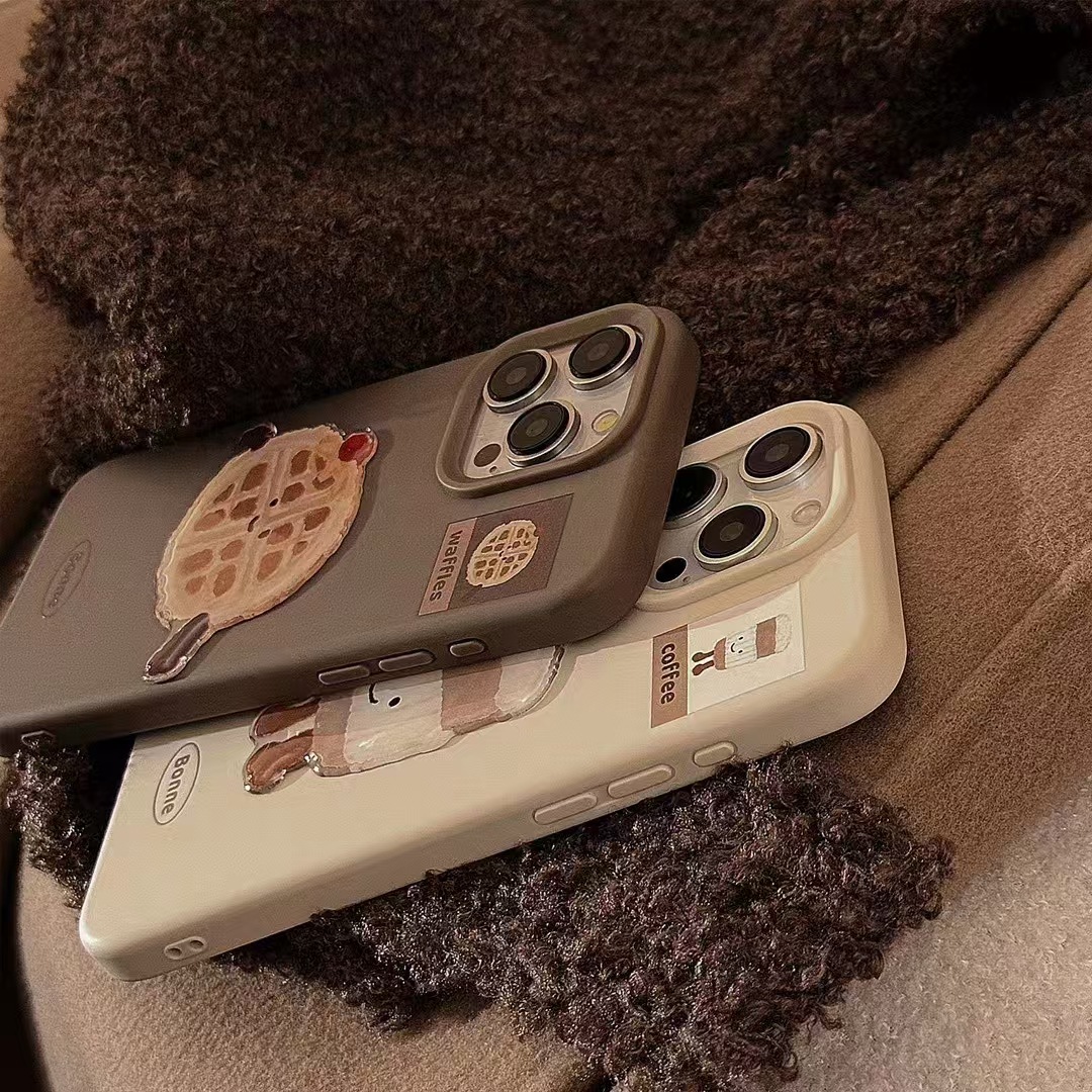 Patatas fritas tricolores tridimensionales iphone16promax parche de hamburguesa para Apple 16pro funda para teléfono móvil 14/15 suave