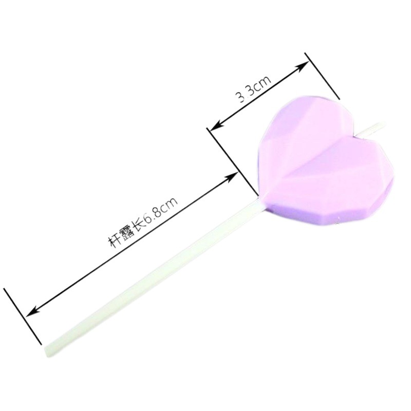 Vela de cumpleaños romántica para el amante Día de la madre Diamante de color Amor Macaron Decoración de color Cake sin humo Vela