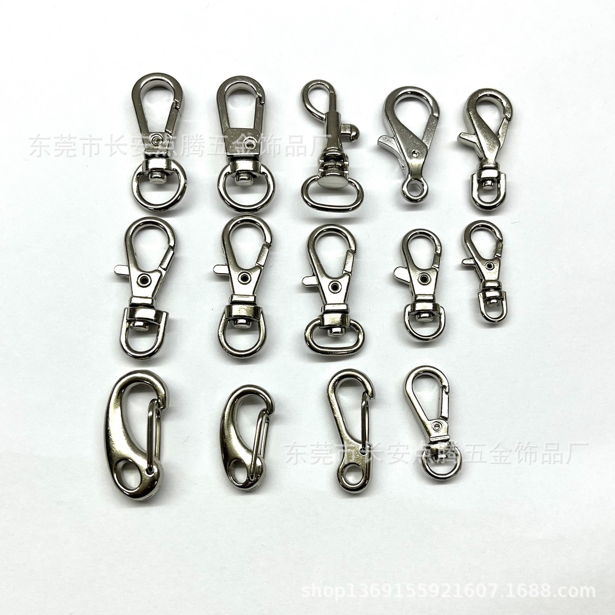 【厂家批发】 25mm鱼仔扣，21mm小钳扣，锌合金小号钩扣，龙虾扣