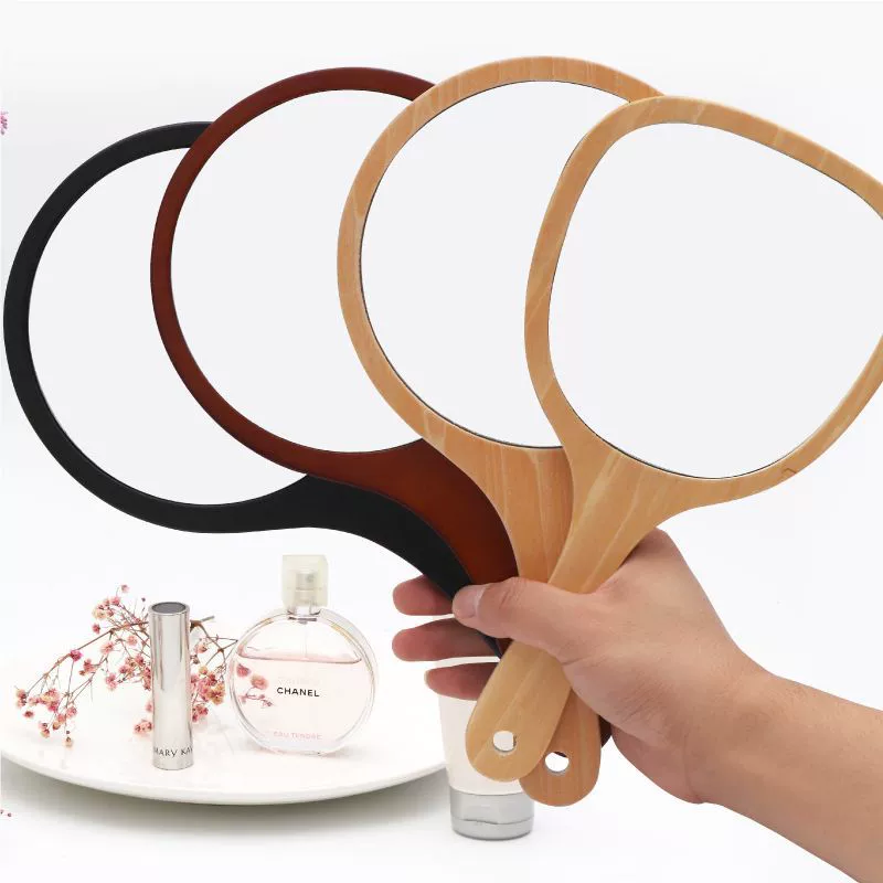 Зеркало для макияжа, специальное для больниц, большое круглое ручное деревянное портативное зеркало для полости рта с ручкой высокой четкости