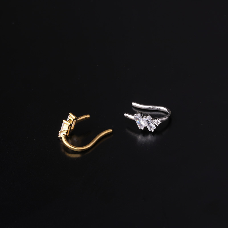 fashion simple single inlaid zircon copper earringspicture2