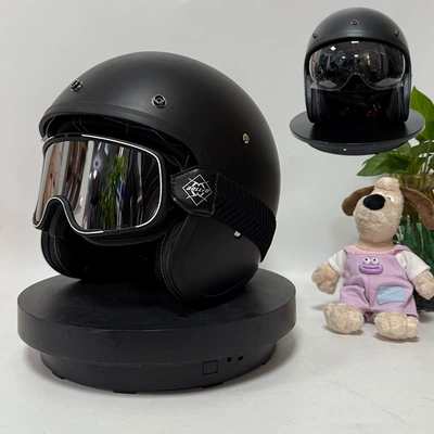 Motosiklet kaskı (dəbilqə) – Suitable for Motorcycle Helmets, Small - second-generation-fiberglass-matte-black-pilot-endoscope-with-goggles-m
