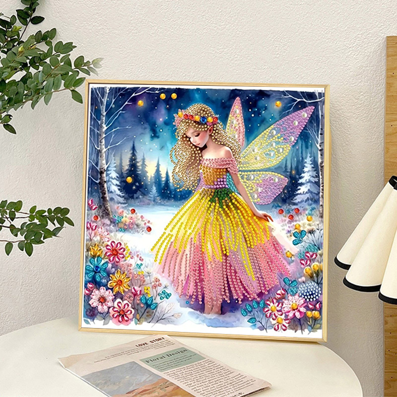 Pintura de Diamantes 5D con Forma Irregular de Princesa de Fantasía, Pintura de Diamantes DIY, Pintura de Diamantes con Puntos de Cristal, 30×30