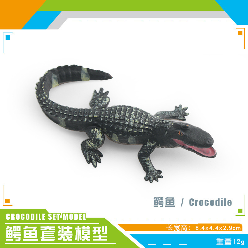 Transfronterizos infantiles simulación anfibio cocodrilo modelo cocodrilo imperador cocodrilo Yangtze mandíbula móvil estático juguete de decoración