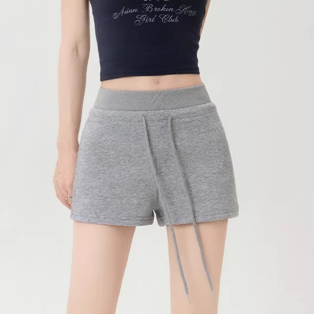 Retro Drawstring Low-Waist Sports Shorts for Women, Summer Korean Style New Casual Versatile Slimming Hot Pants