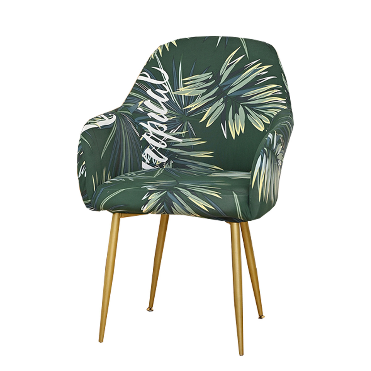 Nuevas cubiertas de silla de comedor de arco transfronterizas con impresión elástica de seda de leche resistente al polvo y al desgaste SHEIN