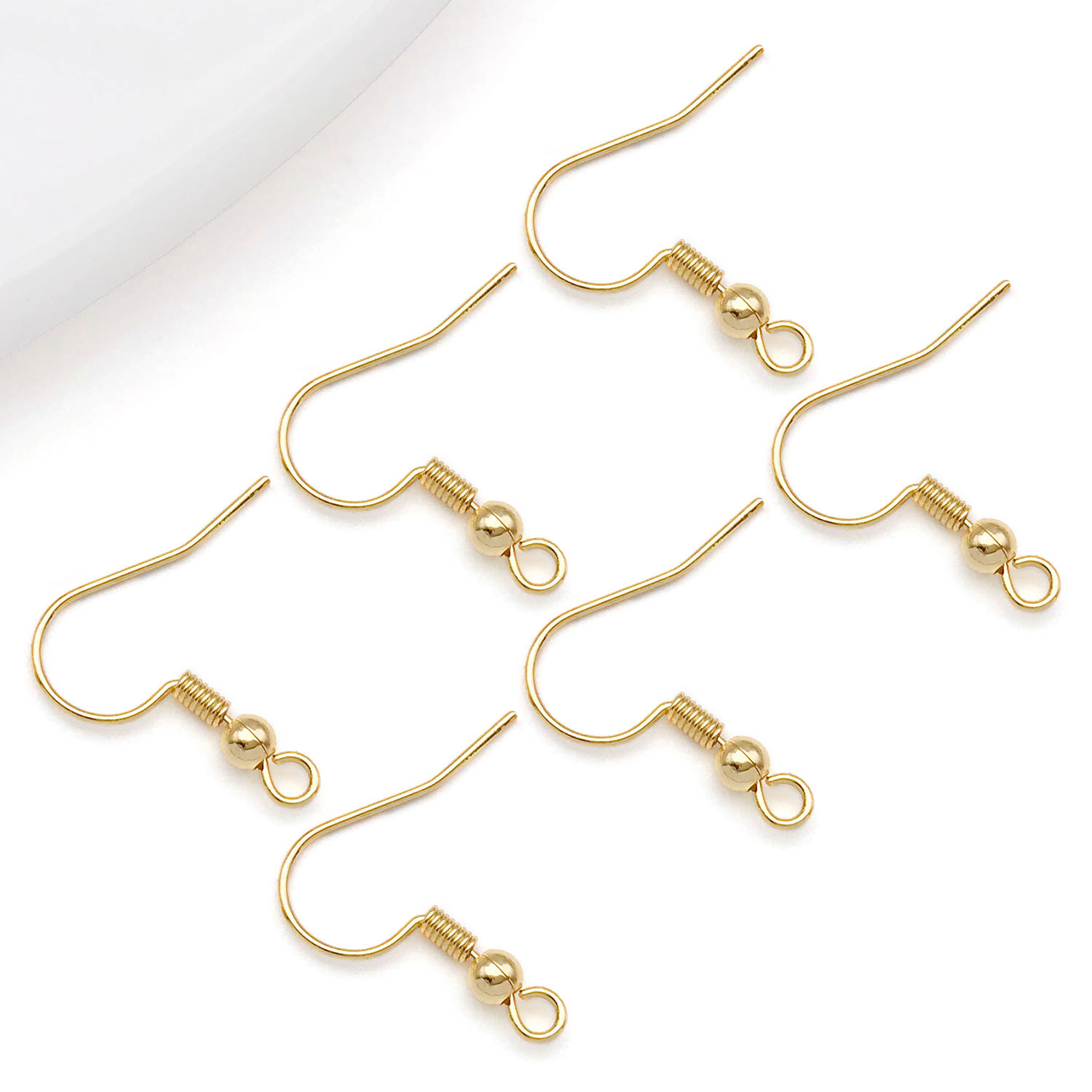 19x20mm copper plated 18k real gold strong color retention large ear hooks with …