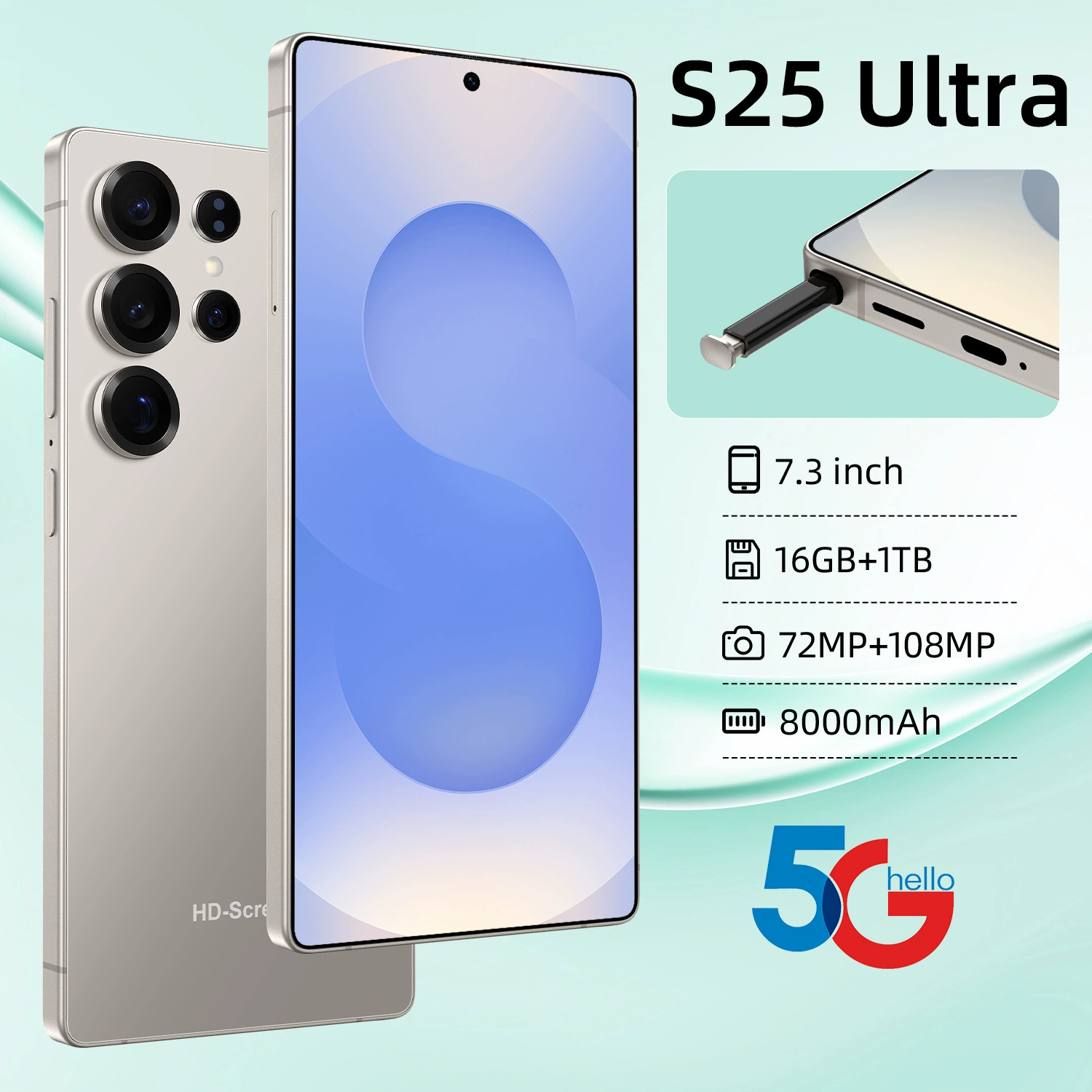 (Граница торговли), S25, смартфон, 7.3 дюйма, Android 15, (Физические)