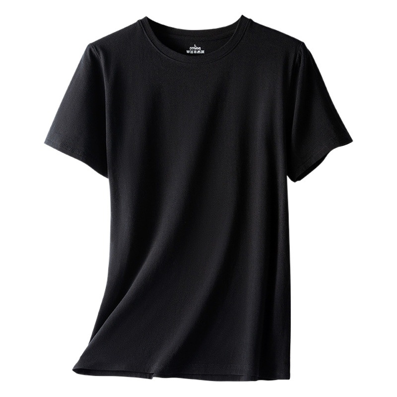 Camiseta de manga corta de media manga de nuevo estilo de verano Camiseta de algodón elástico de algodón para hombre con cuello redondo Camisa de fondo para hombre al por mayor