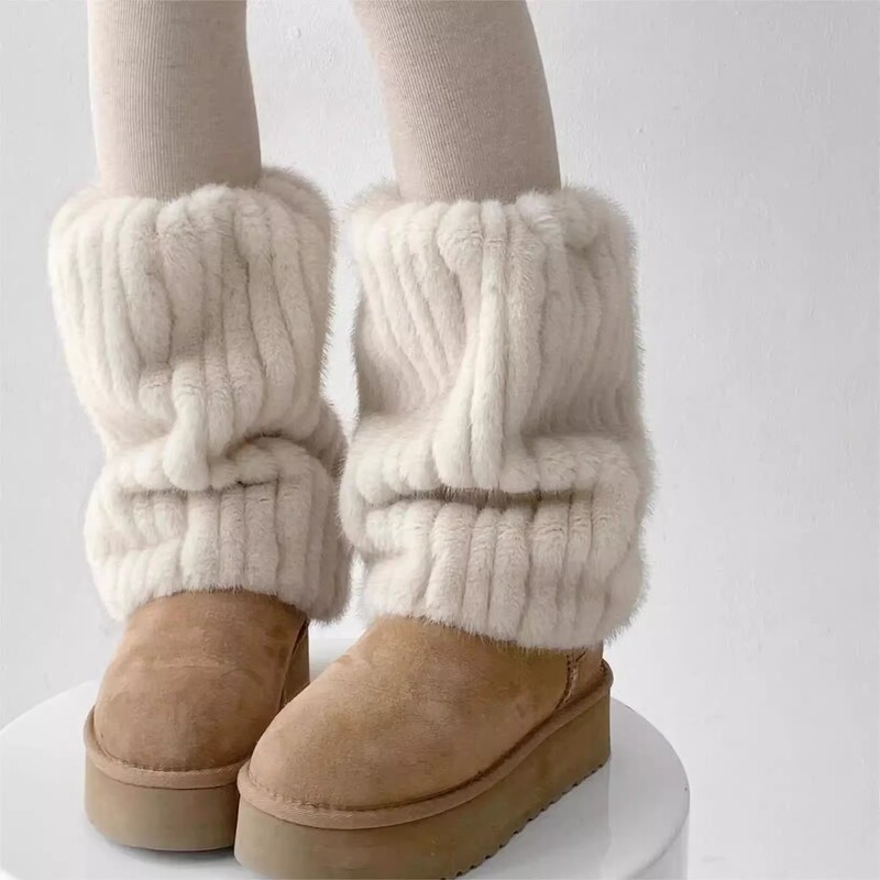 Furry Leg Warmers, Thick Furry Calf Socks for Women, New Winter Style Leg Warmers, Northeastern Warm Snow Boot Leg Warmers Furry Leg Warmers, Thick Furry Calf Socks for Women, New Winter Style Leg Warmers, Northeastern Warm Snow Boot Leg Warmers