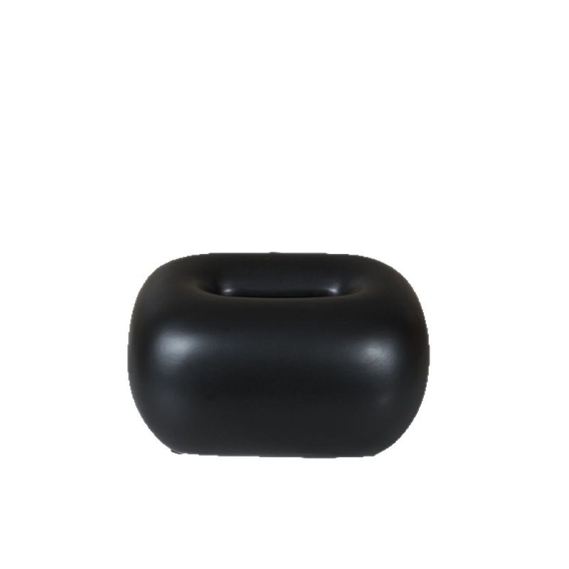 Decoración de caja de pañuelos de cerámica blanca y negra simple moderna decoración de diseño de caja de dibujo de papel de sala de estar de hogar creativo decoración de sentido