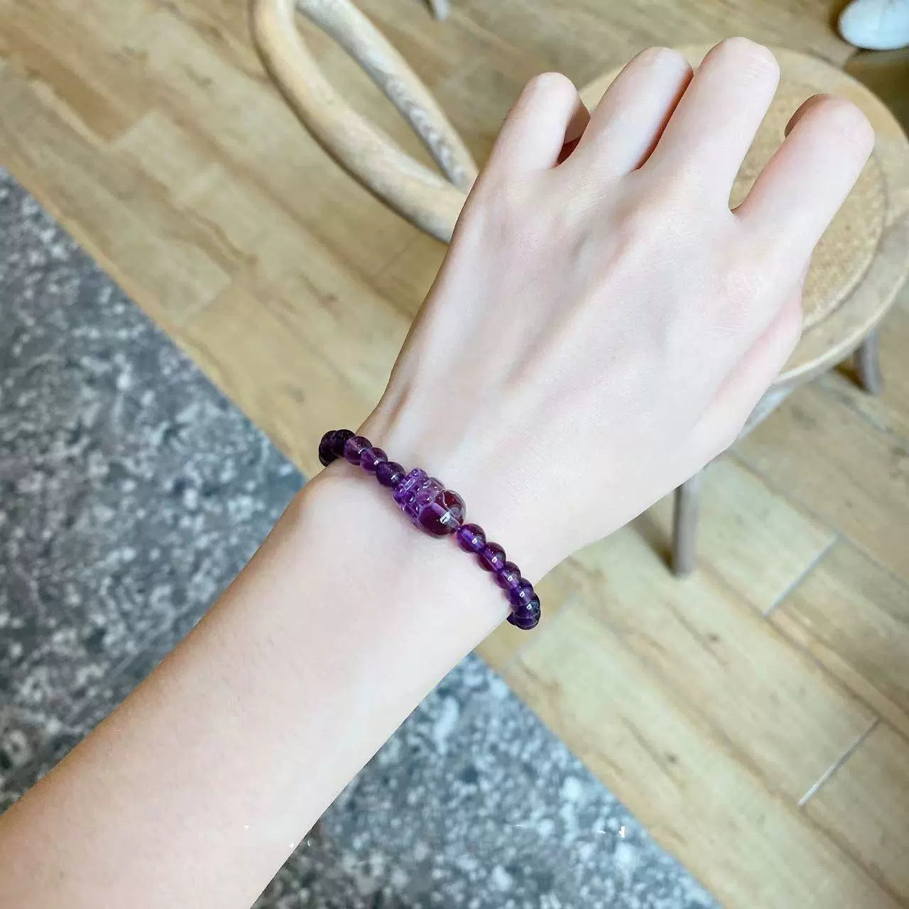 Органическое дизайнерское crystal bracelet with amethyst, Birthday gift