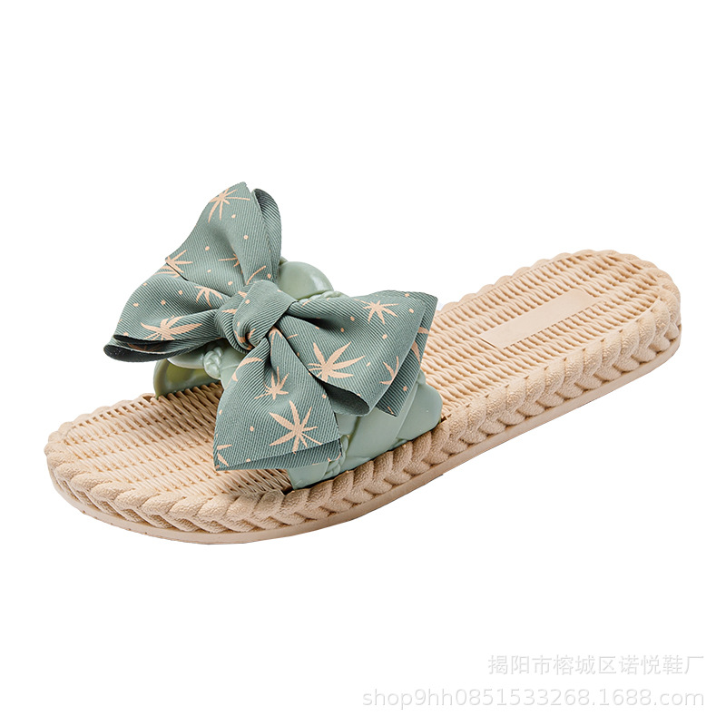 Bow slippers Female summer outside to wear 2023 new Korean version of indoor and outdoor network red ins tide beach shoes sandals sandals