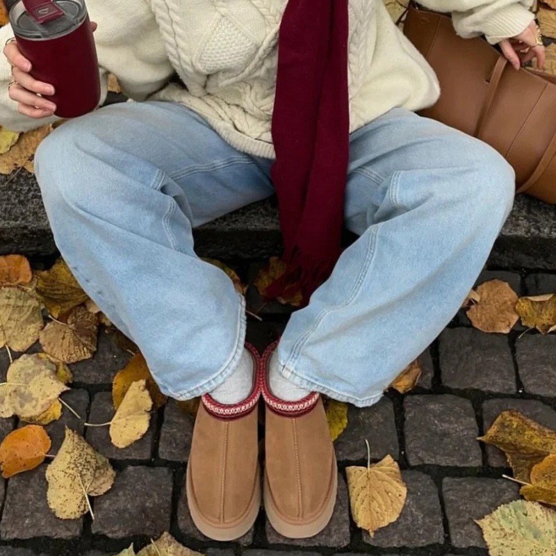 Snow Boots for Women, Thick-Soled Height-Increasing Fur Shoes, 2025 Autumn and Winter New Style, Fur Integrated Plus Velvet Toe-Cap Half Slippers