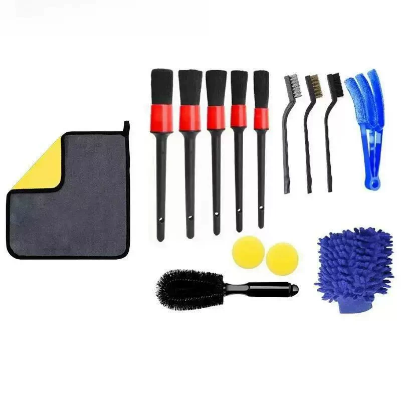 Hygienic set, brush, polishing cloth, wheel, hub, 16 pieces