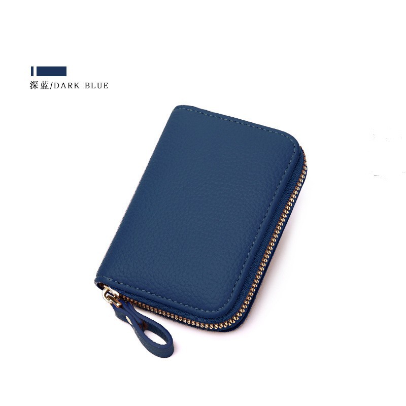 Tarjetero RFID con cremallera, billetera compacta unisex