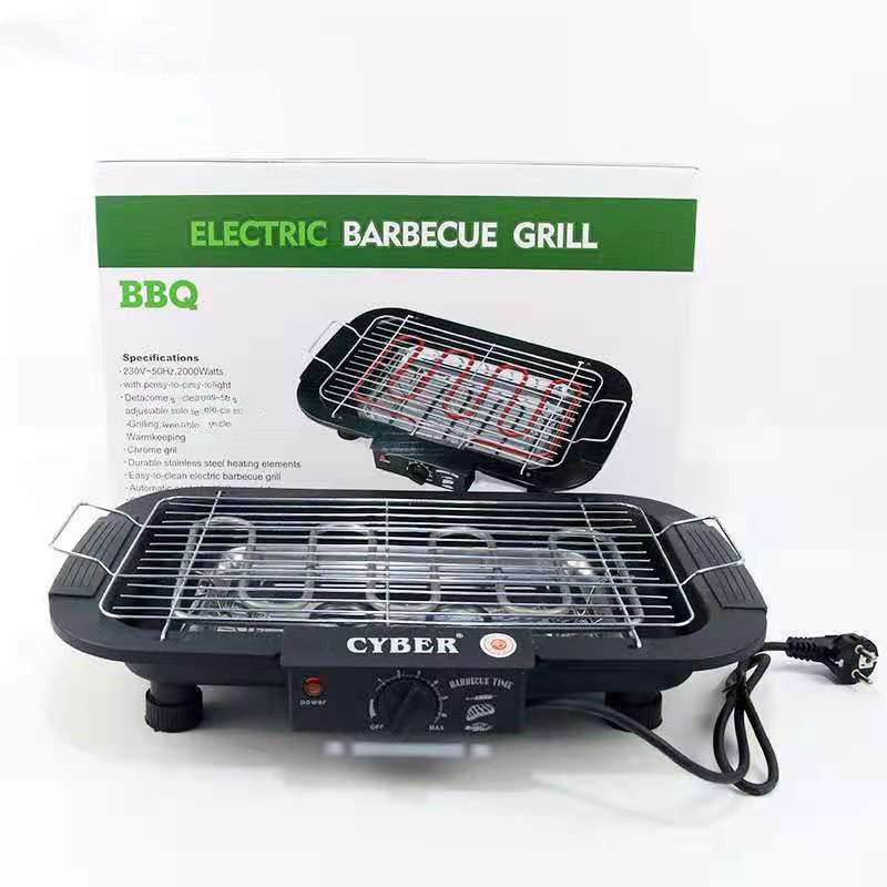 跨境欧规家用电热烧烤炉无烟无碳电热管加热烧烤架电烤盘烧烤炉