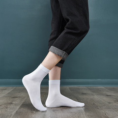 Silunqi 8117 mulberry silk mid-calf men's socks handmade boneless solid color business socks super soft and comfortable socks