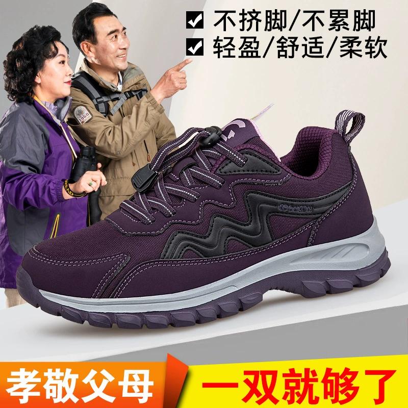 Брендовая старая обувь, Женская весенне-осенняя Нескользящая легкая прогулочная обувь, повседневная женская обувь среднего возраста, Спортивная Удобная дышащая обувь для мам