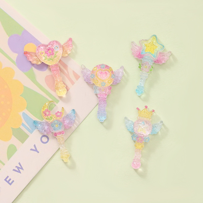 氷透明ファインフラッシュクラウンスター魔法の杖 diy クリーム接着剤ヘアピン携帯電話ケース靴バックル樹脂ジュエリーアクセサリー|undefined
