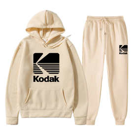 外贸卫衣男 潮牌KodaK亚马逊新款连帽卫衣套装大码男女同款情侣装