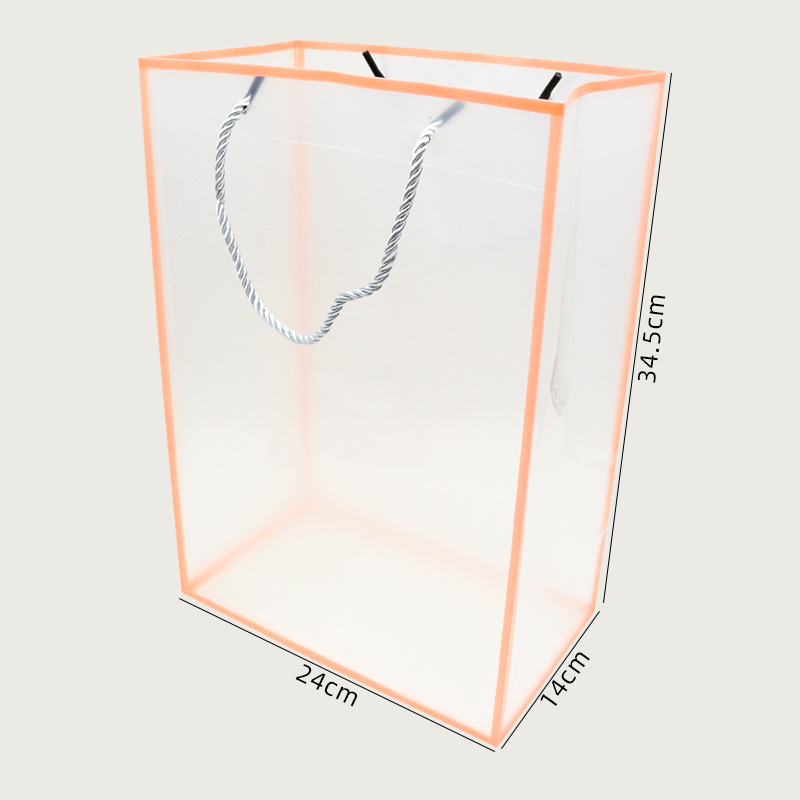 Bolso de ventana abierta Bolsa de ventana transparente de pvc Bolsa de embalaje de ramo de regalo cuadrado Bolsa de regalo de vacaciones al por mayor