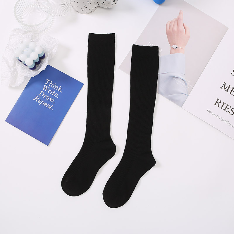 Calcetines de becerro de las mujeres ins medias de rayas de dos barras de moda primavera y otoño estilo universitario japonés JK calcetines altos de rodilla