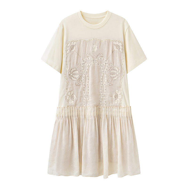 In Stock 2026 Summer New Fashion Casual Loose Three-Dimensional Embroidered Floral Patchwork Round Neck Short-Sleeve Dress 2K2Oa0 In Stock 2026 Summer New Fashion Casual Loose Three-Dimensional Embroidered Floral Patchwork Round Neck Short-Sleeve Dress 2K2Oa0