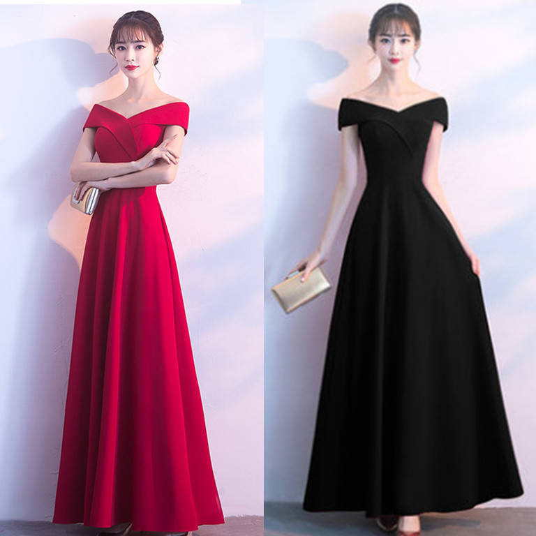 Burgundy evening dress for bride, summer long wedding dress, open shoulders 4