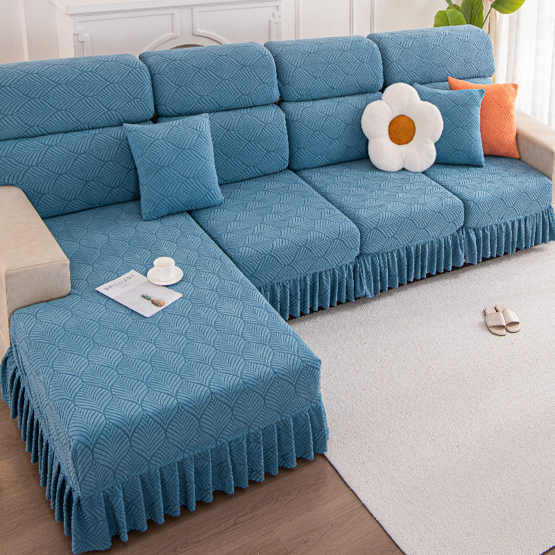 Funda de sofá universal todo incluido cuatro estaciones falda universal nuevo simple elástico antideslizante tela sofá a prueba de polvo ..