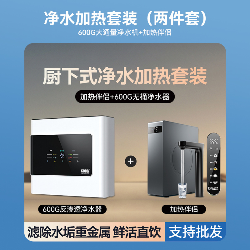 Purificador de agua Máquina de tubería de calefacción instantánea de ósmosis inversa RO de consumo directo para el hogar Nuevo sistema de purificación de agua de tres piezas para toda la casa