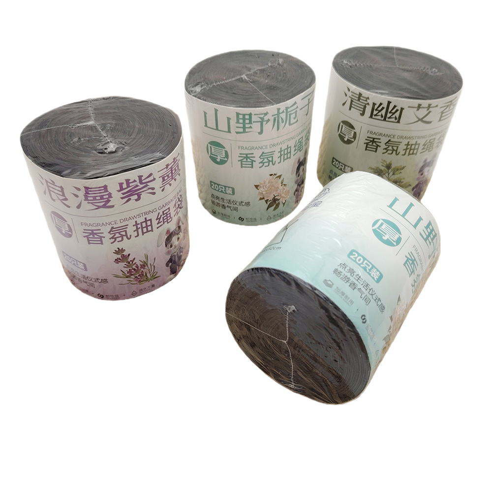 L6143 bolsa de basura de cuerda negra de aromas bolsa de basura a prueba de fugas de cocina doméstica comercial al por mayor