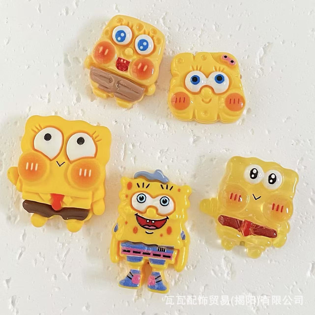 卡通海绵宝宝辛普森树脂饰品配件 diy手机壳洞洞鞋扣发饰装饰材料