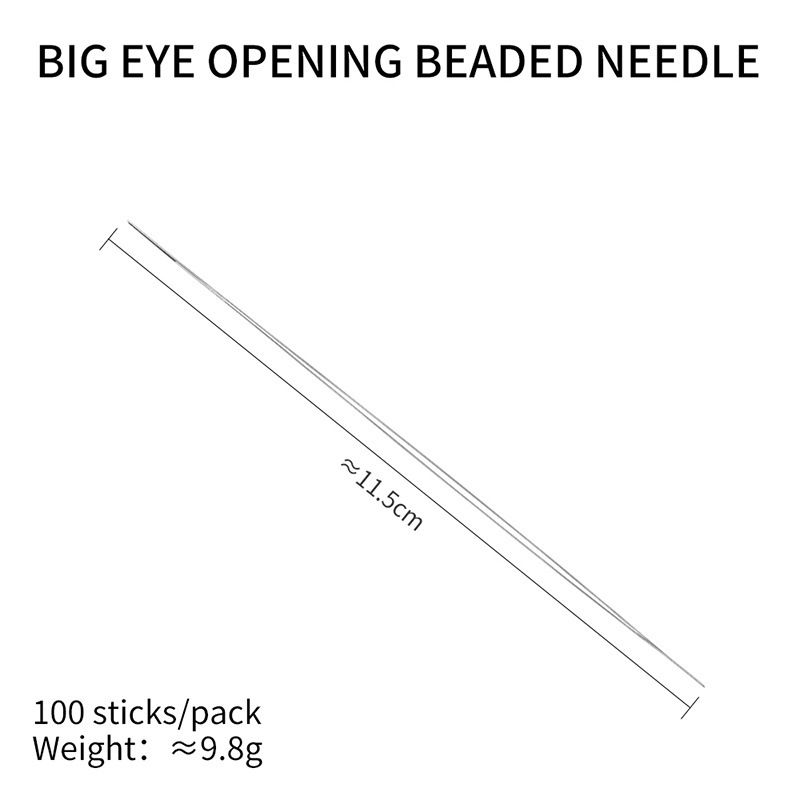 Aguja de cuentas abierta, joyería de aguja especial, collar de pulsera, enhebrador de cuentas de arroz, enhebrador de cuentas de ojos grandes hecho a mano
