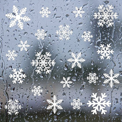 Snowflake decorate Christmas Sticker Static stickers Christmas new year ornament Sticker Window stickers Glass door Sticker Paper-cuts for Window Decoration