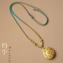 非金属布艺项链 吊坠绳子项链绳全手工编织可调节挂绳毛衣链绳