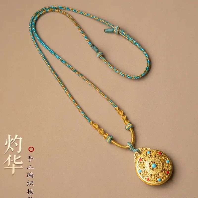 非金属布艺项链 吊坠绳子项链绳全手工编织可调节挂绳毛衣链绳