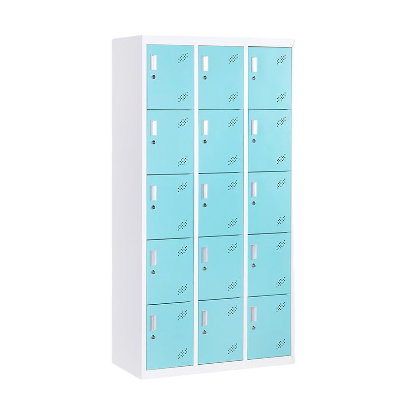 Amazon venta caliente de 15 puertas de acero vestuario personal dormitorio sala de yoga armario gimnasio armario de zapatos armario