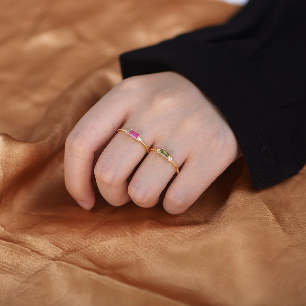 Rings Classification 1 Piece Quantity 925 Sterling Silver Zircon Square Rings