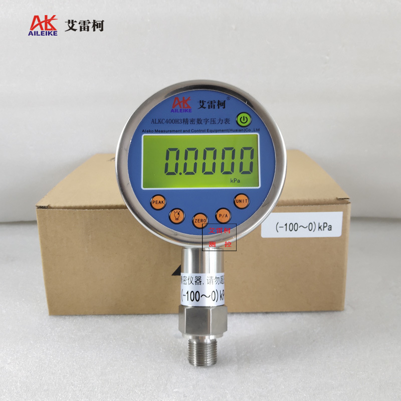 艾雷柯数字压力表ALKC400H3数字标准表数显 0.25级 -100~0Kpa