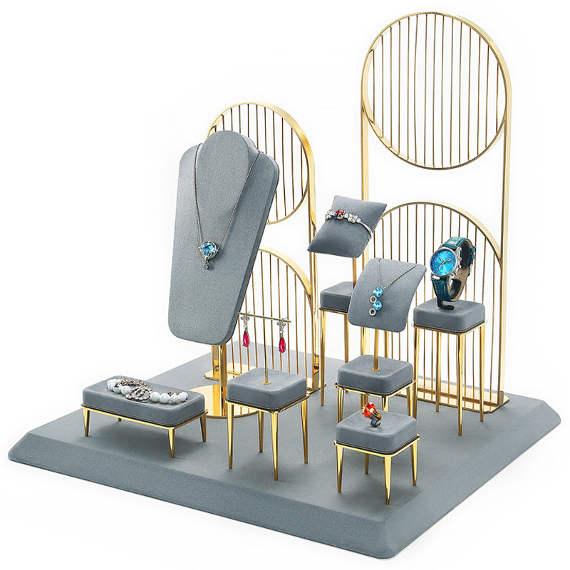 新款金店飾品展示架戒指手鐲項鍊手鍊珠寶櫃檯立式陳列道具首飾架