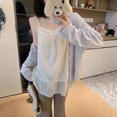 蕾丝吊带背心女夏季设计感小众内搭打底绝美外穿无袖上衣小衫秋季