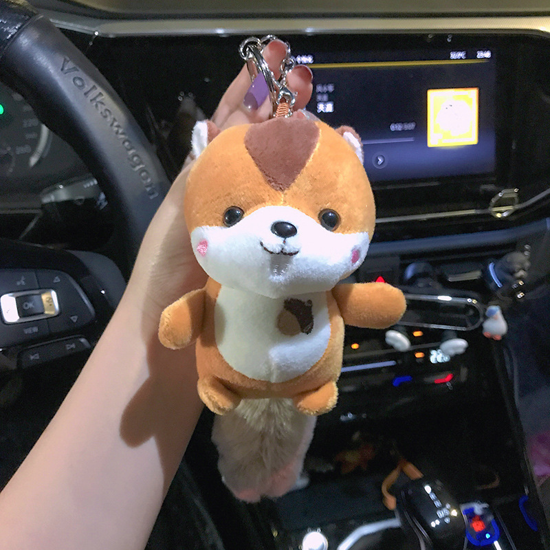 かわいいリスのぬいぐるみのキーホルダーのアイデア人形のぬいぐるみのかばんのペンダントのカップルのアクセサリーの人形のペンダントのキーホルダー|undefined